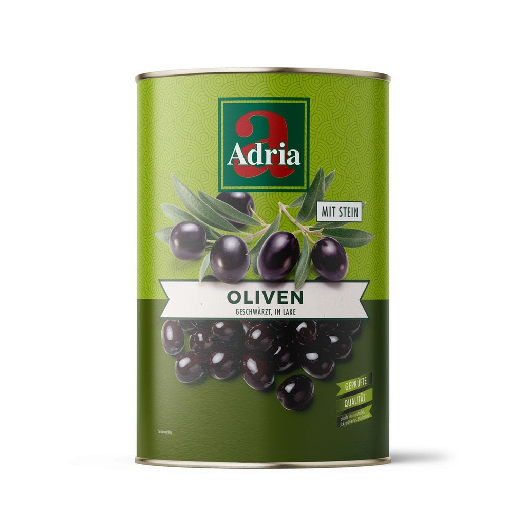 Olijven zwart onpit Blik 4250ml 340/360  Adria