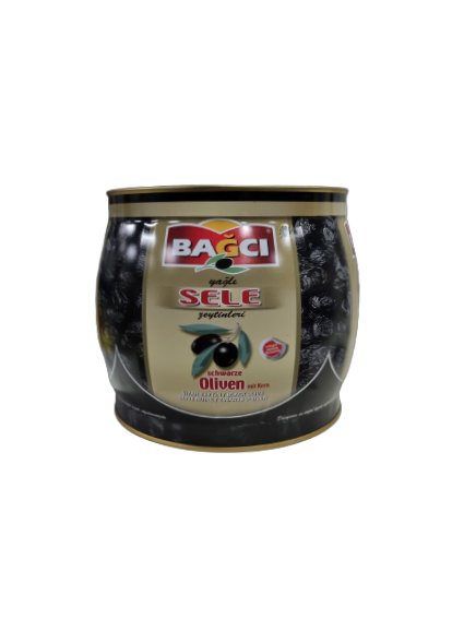 Olijven Zwart Sele blik 1,5kg Bagci
